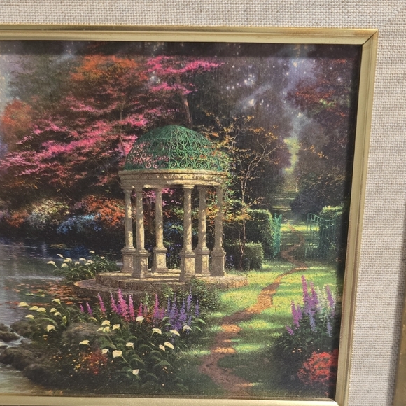 Thomas Kinkade Gold Framed The Garden Of Prayer Accent Print With Cert Of Auth - Picture 7 of 8